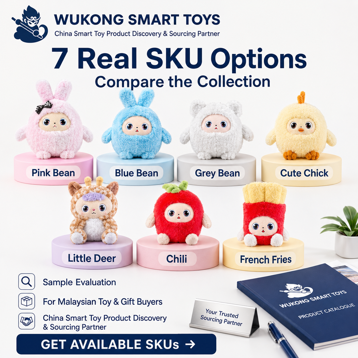 Seven AI plush toy SKU options